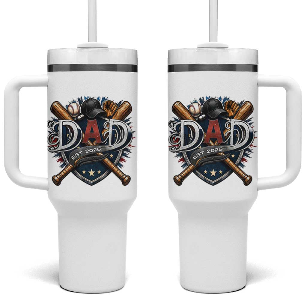 Baseball Dad Est 2026 Tumbler With Handle New Dad Father's Day Gift
