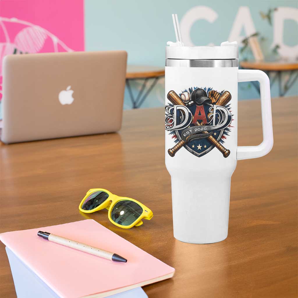 Baseball Dad Est 2026 Tumbler With Handle New Dad Father's Day Gift