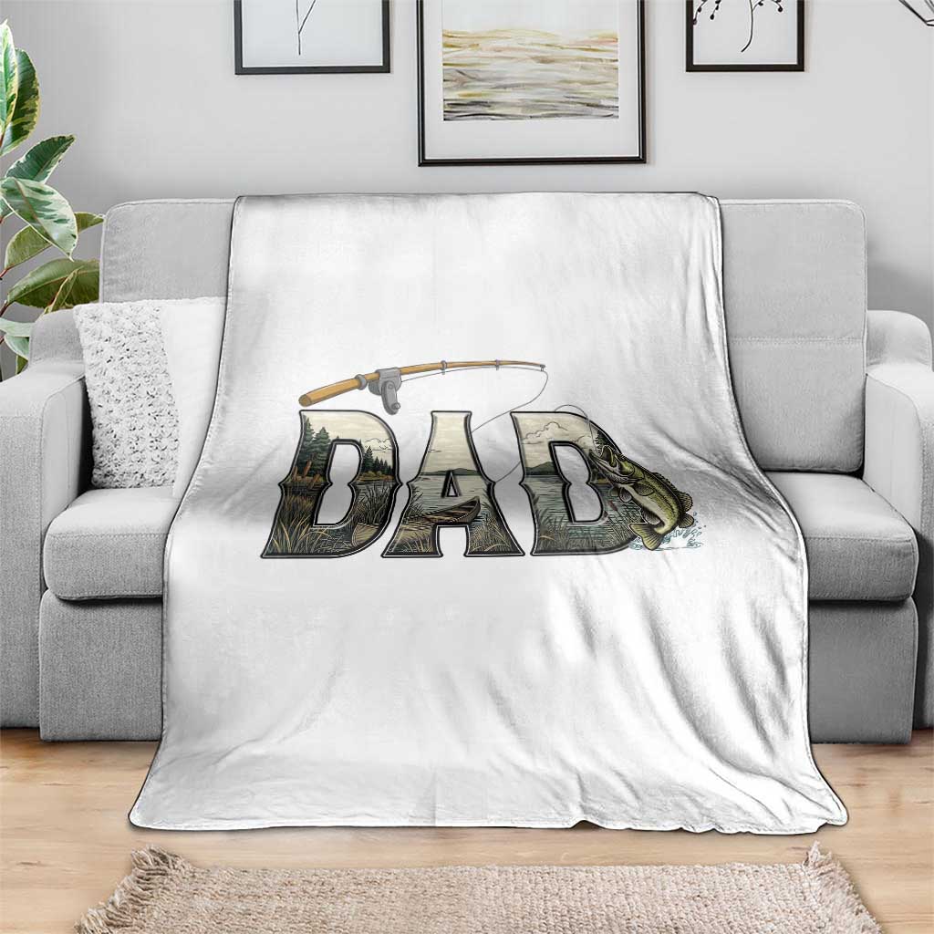 Fishing Dad Throw Blanket Funny Angler Fathers Day Gift