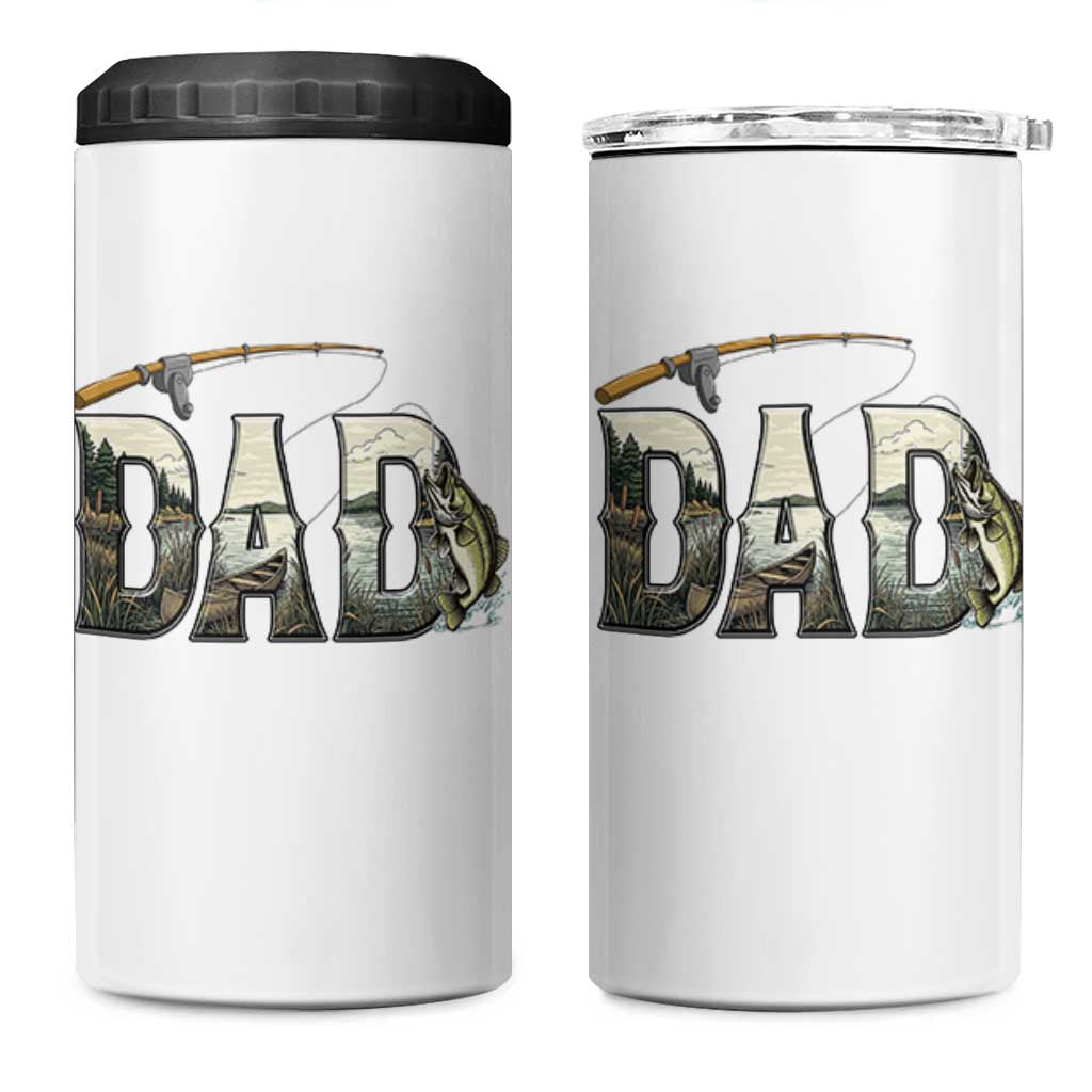 Fishing Dad 4 in 1 Can Cooler Tumbler Funny Angler Fathers Day Gift