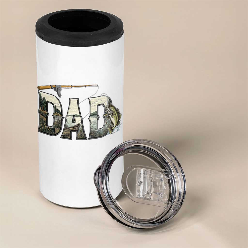 Fishing Dad 4 in 1 Can Cooler Tumbler Funny Angler Fathers Day Gift
