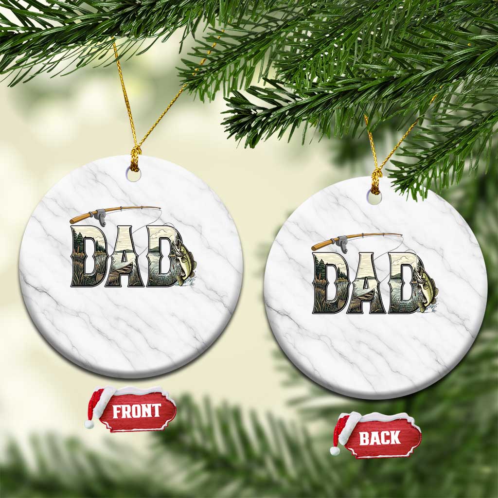 Fishing Dad Ceramic Ornament Funny Angler Fathers Day Gift