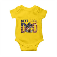 Patriotic Reel Cool Dad Baby Onesie American Flag Fishing Fathers Day Gift