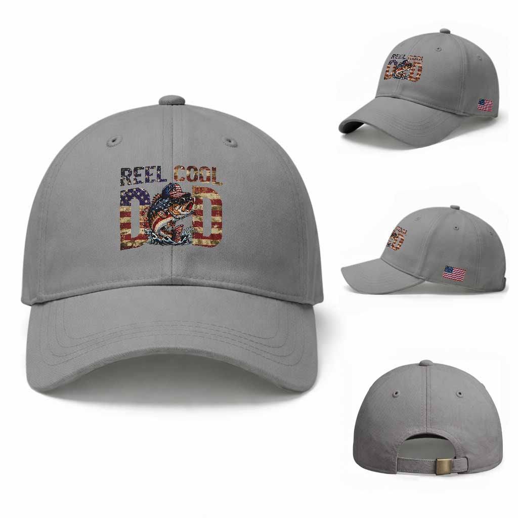 Patriotic Reel Cool Dad Baseball Cap American Flag Fishing Fathers Day Gift
