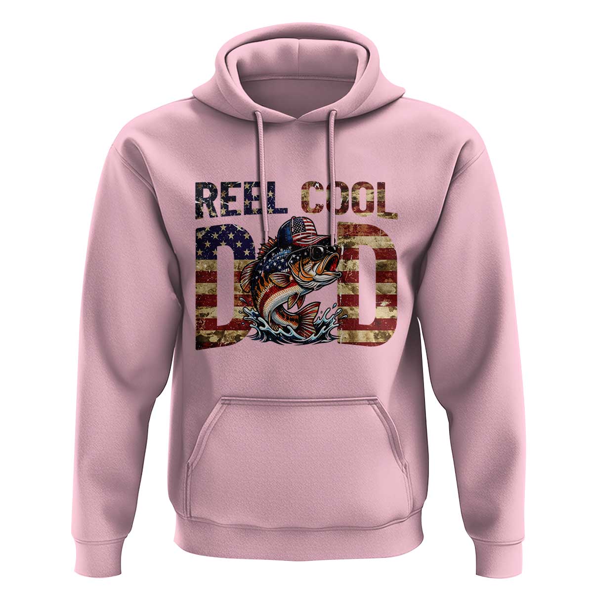 Patriotic Reel Cool Dad Hoodie American Flag Fishing Fathers Day Gift