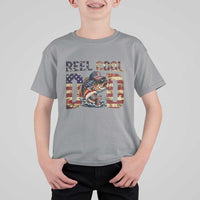 Patriotic Reel Cool Dad T Shirt For Kid American Flag Fishing Fathers Day Gift