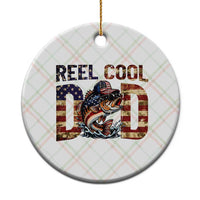Patriotic Reel Cool Dad Ceramic Ornament American Flag Fishing Fathers Day Gift