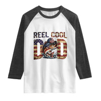Patriotic Reel Cool Dad Raglan Shirt American Flag Fishing Fathers Day Gift