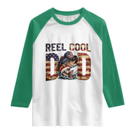 Patriotic Reel Cool Dad Raglan Shirt American Flag Fishing Fathers Day Gift