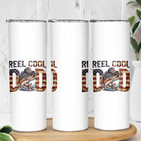 Patriotic Reel Cool Dad Skinny Tumbler American Flag Fishing Fathers Day Gift