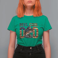 Patriotic Reel Cool Dad T Shirt For Women American Flag Fishing Fathers Day Gift