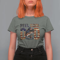 Patriotic Reel Cool Dad T Shirt For Women American Flag Fishing Fathers Day Gift