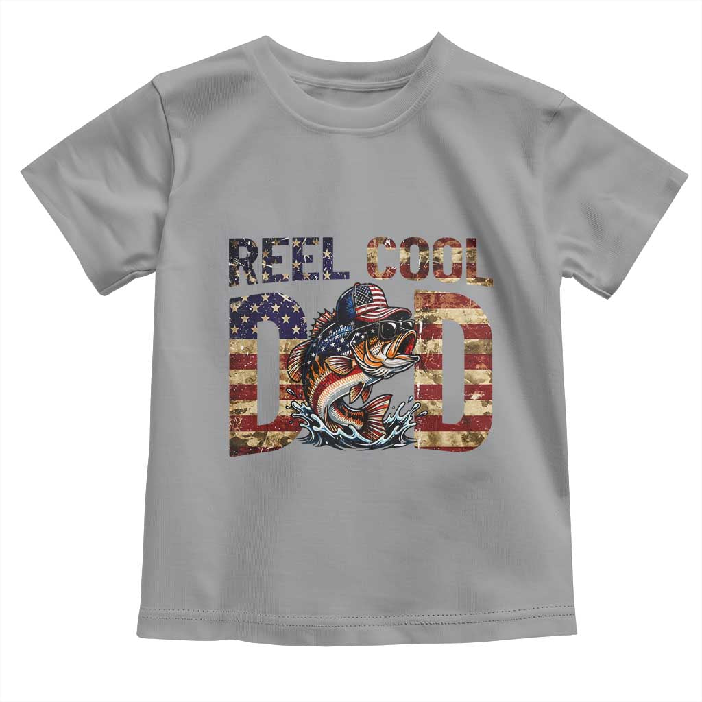 Patriotic Reel Cool Dad Toddler T Shirt American Flag Fishing Fathers Day Gift