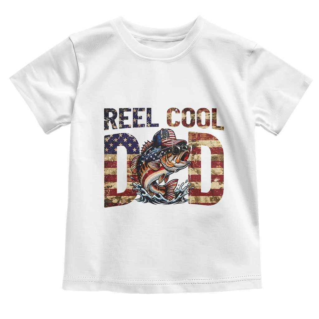 Patriotic Reel Cool Dad Toddler T Shirt American Flag Fishing Fathers Day Gift