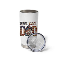 Patriotic Reel Cool Dad Tumbler Cup American Flag Fishing Fathers Day Gift