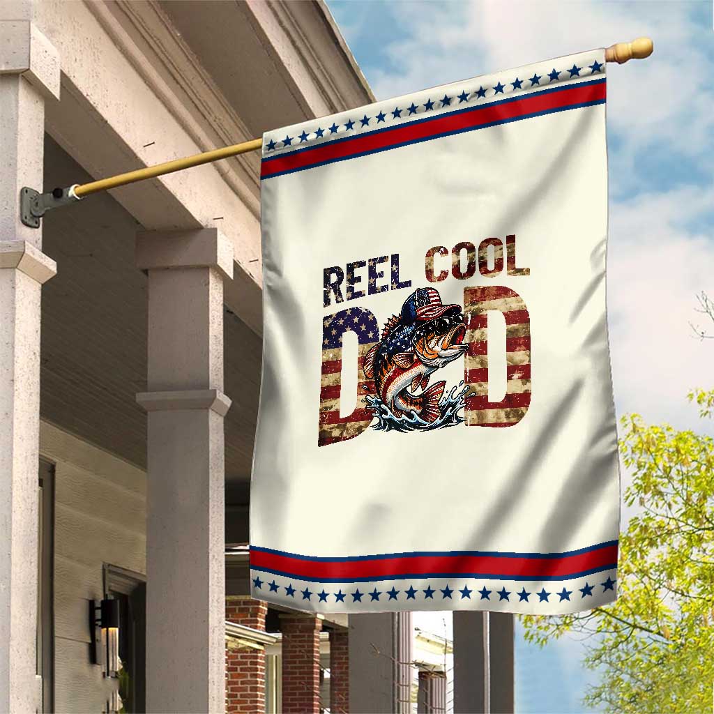 Reel Cool Dad Patriotic Garden Flag American Flag Fishing Fathers Day Gift