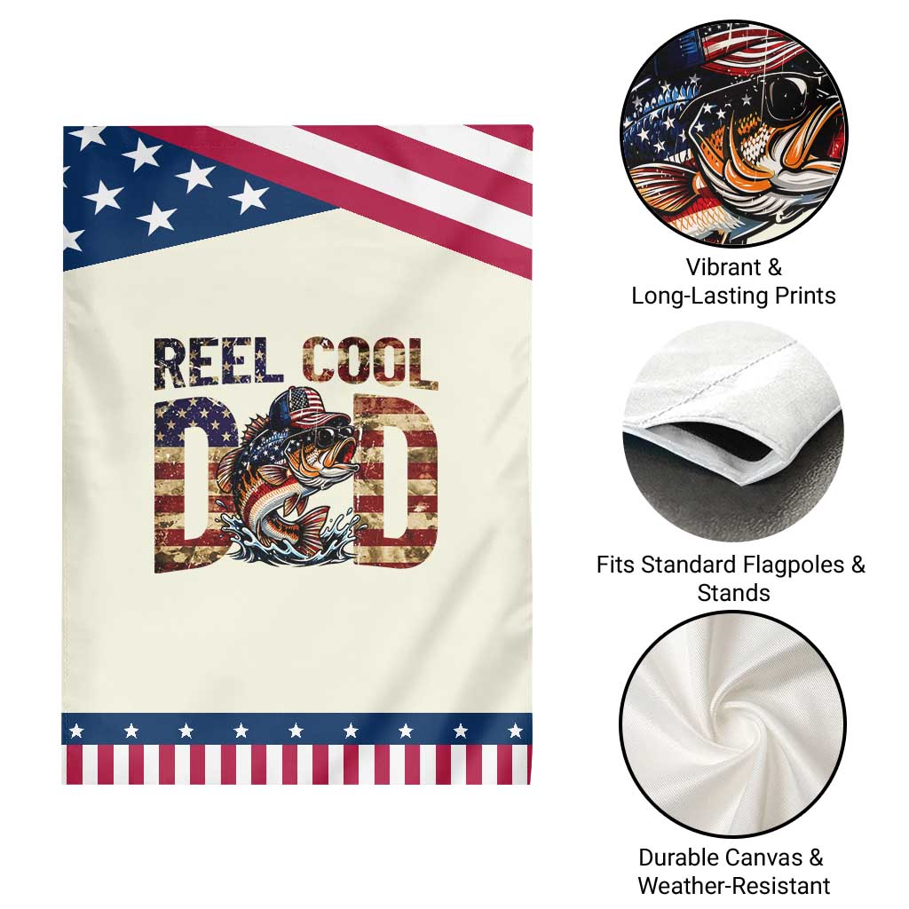 Reel Cool Dad Patriotic Garden Flag American Flag Fishing Fathers Day Gift