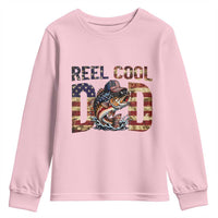 Patriotic Reel Cool Dad Youth Sweatshirt American Flag Fishing Fathers Day Gift
