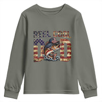 Patriotic Reel Cool Dad Youth Sweatshirt American Flag Fishing Fathers Day Gift