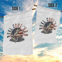 Reel Cool Dad Graphic Garden Flag 4th Of July Fishing Patriotic Dad