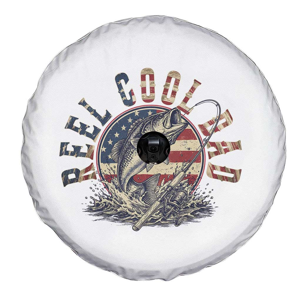 Reel Cool Dad Graphic Spare Tire Cover 4th Of July Fishing Patriotic Dad