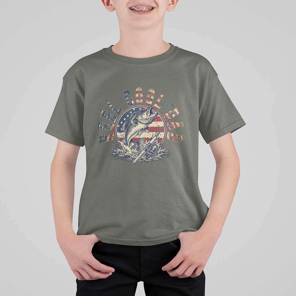Reel Cool Dad Graphic T Shirt For Kid 4th Of July Fishing Patriotic Dad