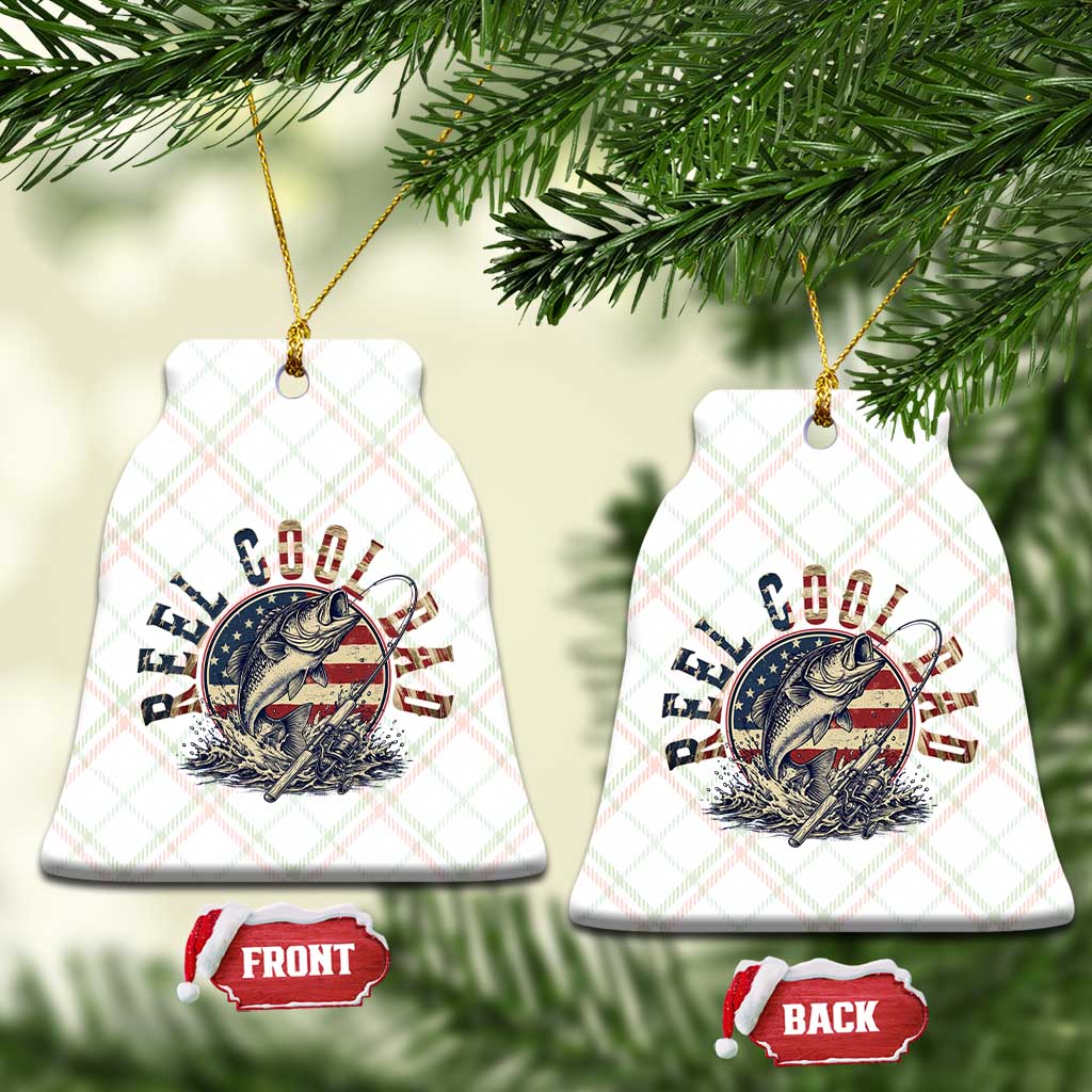 Reel Cool Dad Graphic Ceramic Ornament 4th Of July Fishing Patriotic Dad