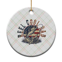 Reel Cool Dad Graphic Ceramic Ornament 4th Of July Fishing Patriotic Dad