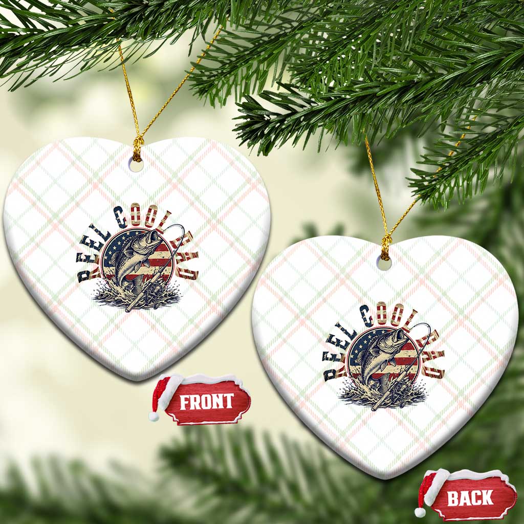 Reel Cool Dad Graphic Ceramic Ornament 4th Of July Fishing Patriotic Dad