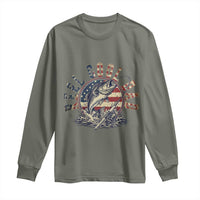 Reel Cool Dad Graphic Long Sleeve Shirt 4th Of July Fishing Patriotic Dad