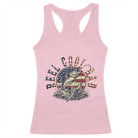 Reel Cool Dad Graphic Racerback Tank Top 4th Of July Fishing Patriotic Dad