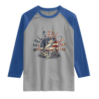 Reel Cool Dad Graphic Raglan Shirt 4th Of July Fishing Patriotic Dad