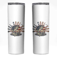 Reel Cool Dad Graphic Skinny Tumbler 4th Of July Fishing Patriotic Dad