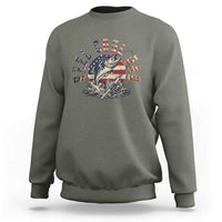 Reel Cool Dad Graphic Sweatshirt 4th Of July Fishing Patriotic Dad