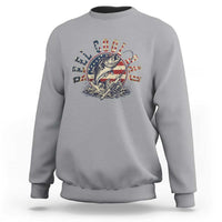 Reel Cool Dad Graphic Sweatshirt 4th Of July Fishing Patriotic Dad