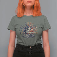 Reel Cool Dad Graphic T Shirt For Women 4th Of July Fishing Patriotic Dad