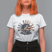 Reel Cool Dad Graphic T Shirt For Women 4th Of July Fishing Patriotic Dad