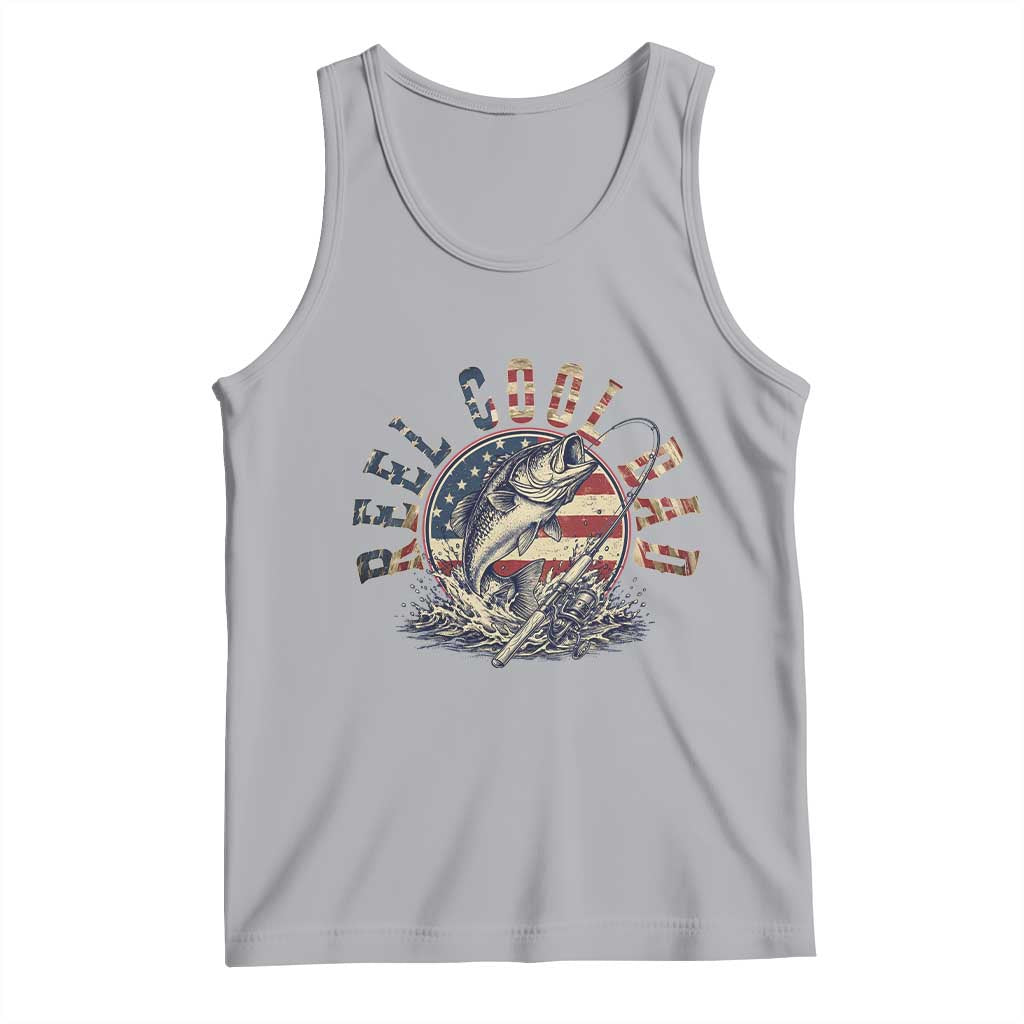 Reel Cool Dad Graphic Tank Top 4th Of July Fishing Patriotic Dad
