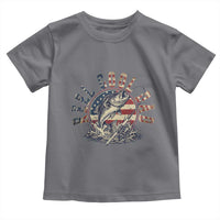 Reel Cool Dad Graphic Toddler T Shirt 4th Of July Fishing Patriotic Dad