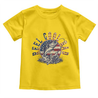 Reel Cool Dad Graphic Toddler T Shirt 4th Of July Fishing Patriotic Dad