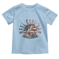 Reel Cool Dad Graphic Toddler T Shirt 4th Of July Fishing Patriotic Dad