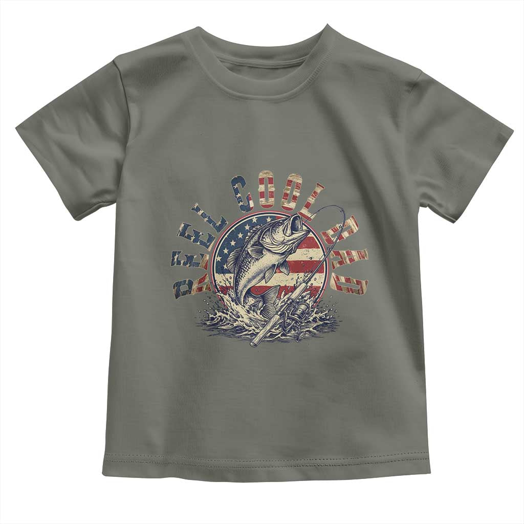 Reel Cool Dad Graphic Toddler T Shirt 4th Of July Fishing Patriotic Dad