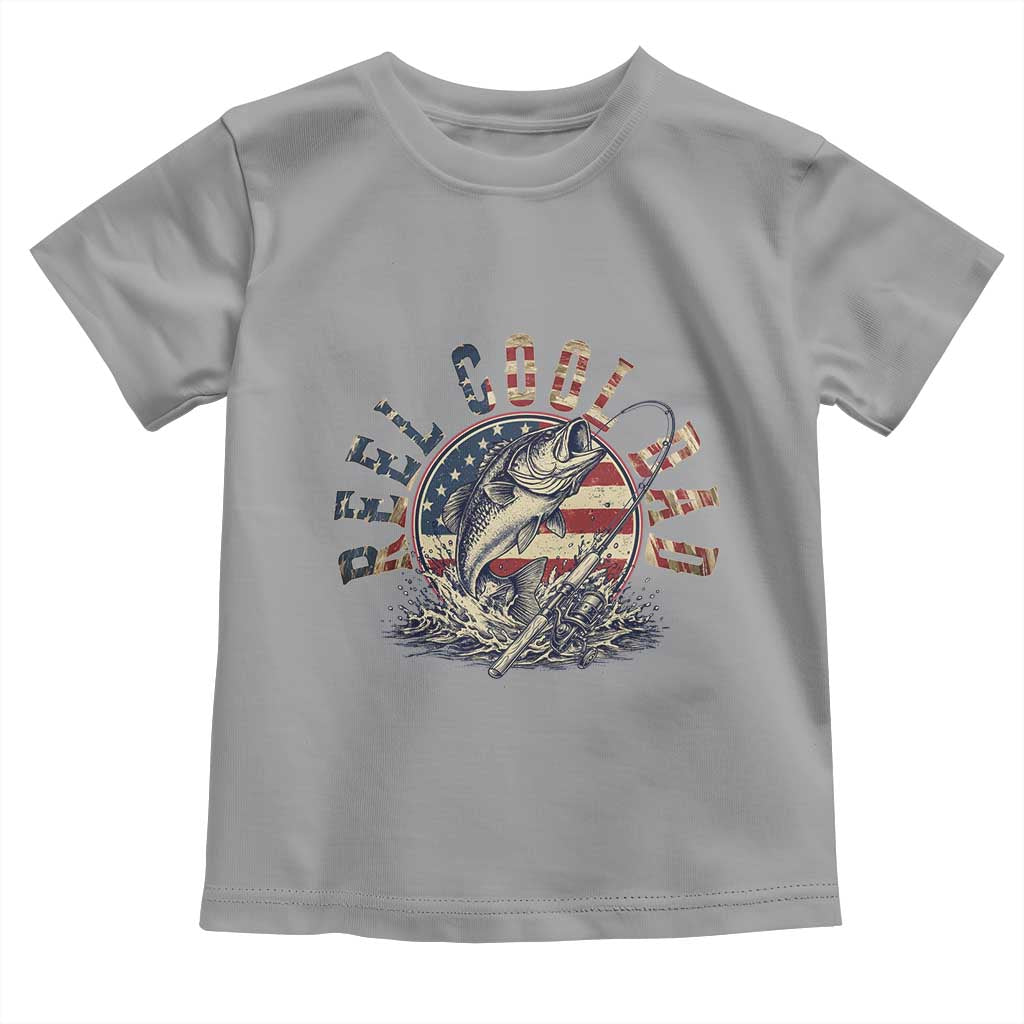 Reel Cool Dad Graphic Toddler T Shirt 4th Of July Fishing Patriotic Dad