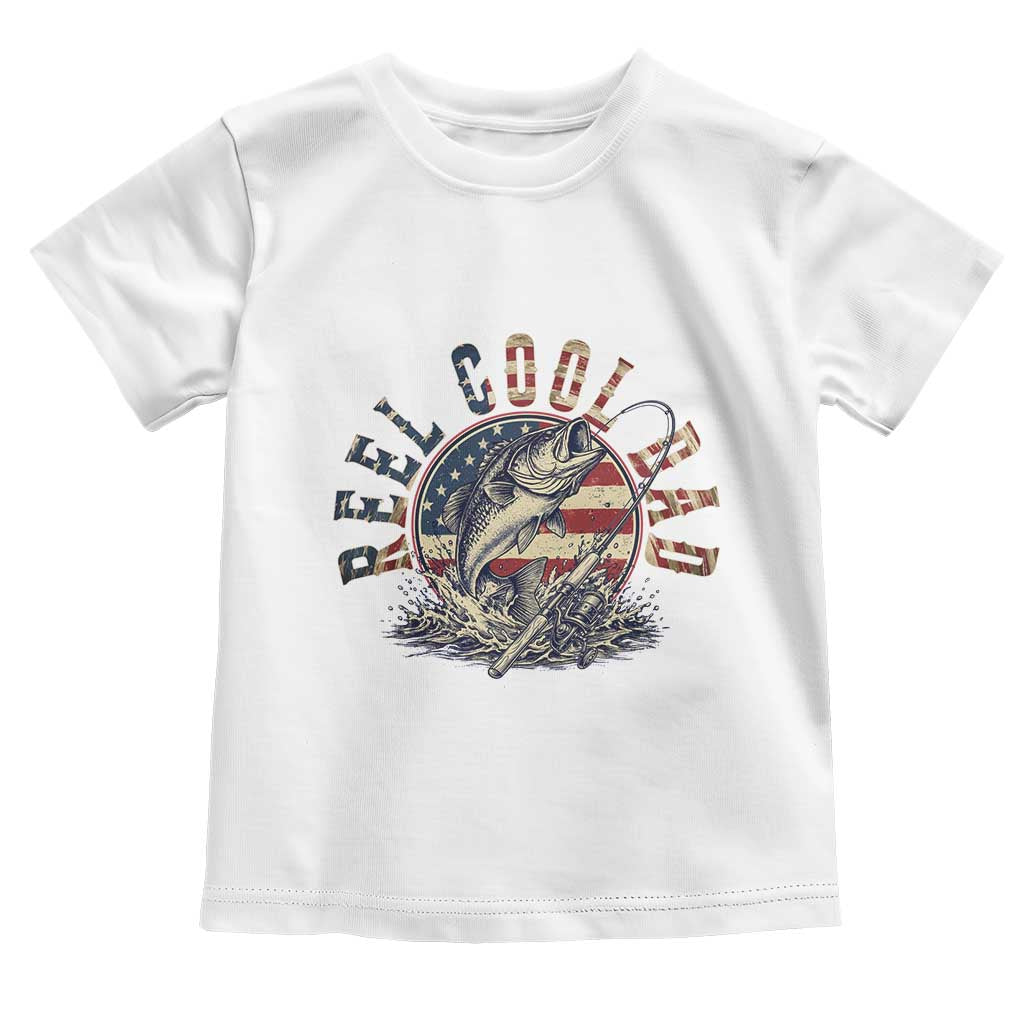 Reel Cool Dad Graphic Toddler T Shirt 4th Of July Fishing Patriotic Dad