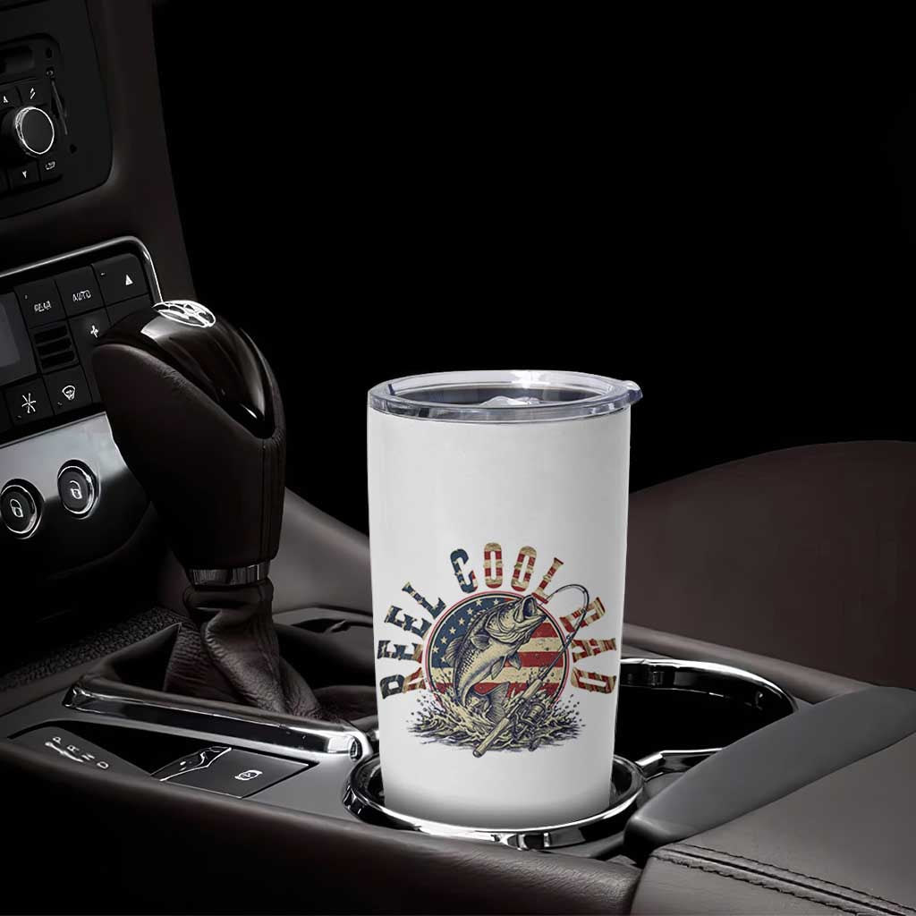 Reel Cool Dad Graphic Tumbler Cup 4th Of July Fishing Patriotic Dad