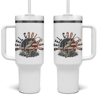 Reel Cool Dad Graphic Tumbler With Handle 4th Of July Fishing Patriotic Dad