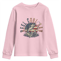 Reel Cool Dad Graphic Youth Sweatshirt 4th Of July Fishing Patriotic Dad