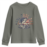 Reel Cool Dad Graphic Youth Sweatshirt 4th Of July Fishing Patriotic Dad