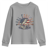 Reel Cool Dad Graphic Youth Sweatshirt 4th Of July Fishing Patriotic Dad