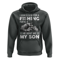 Father And Son Fishing Hoodie Asked God For A Fishing Partner Graphic